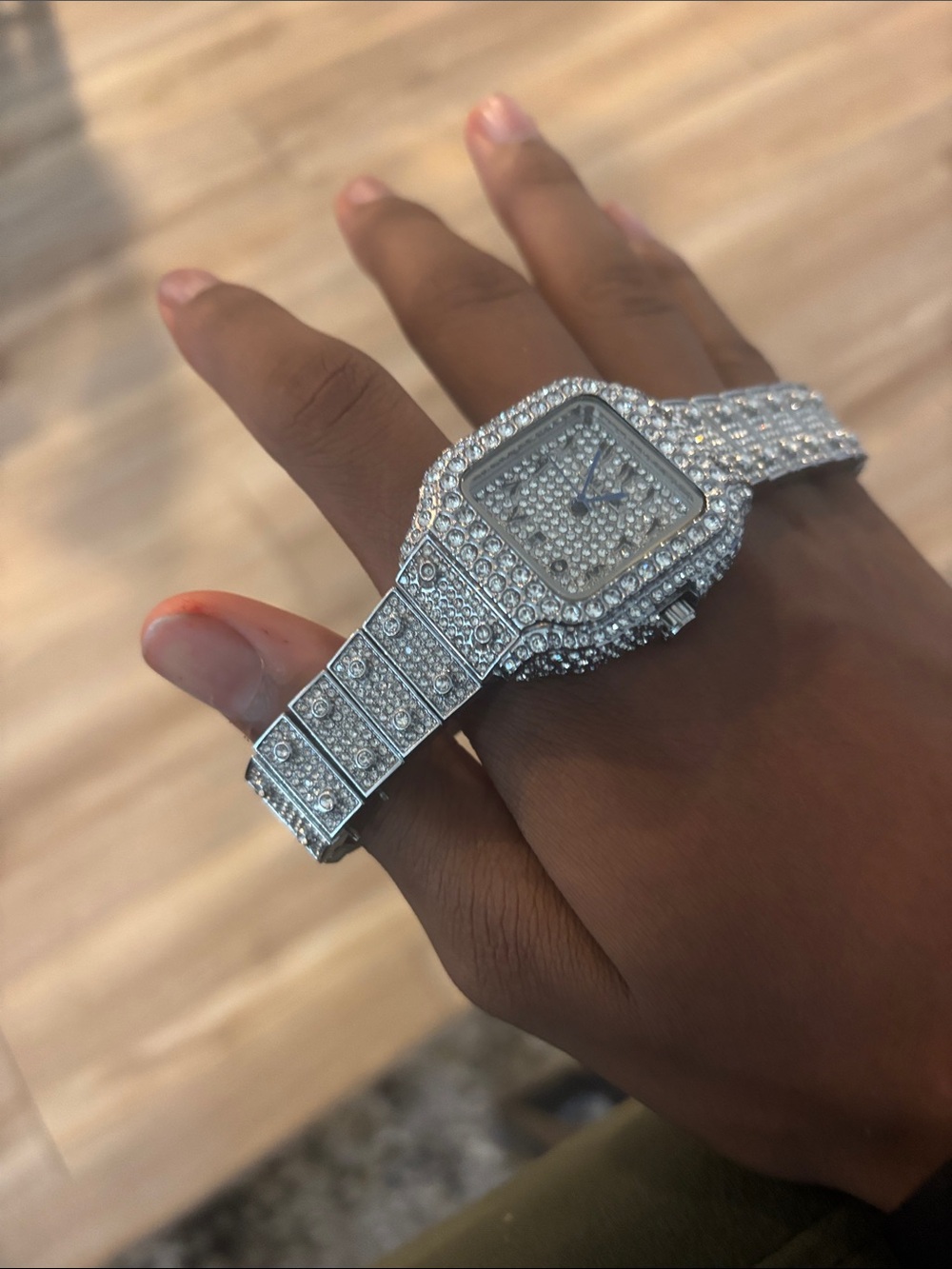 Silver Crystal-Embellished Women’s Bracelet Watch
